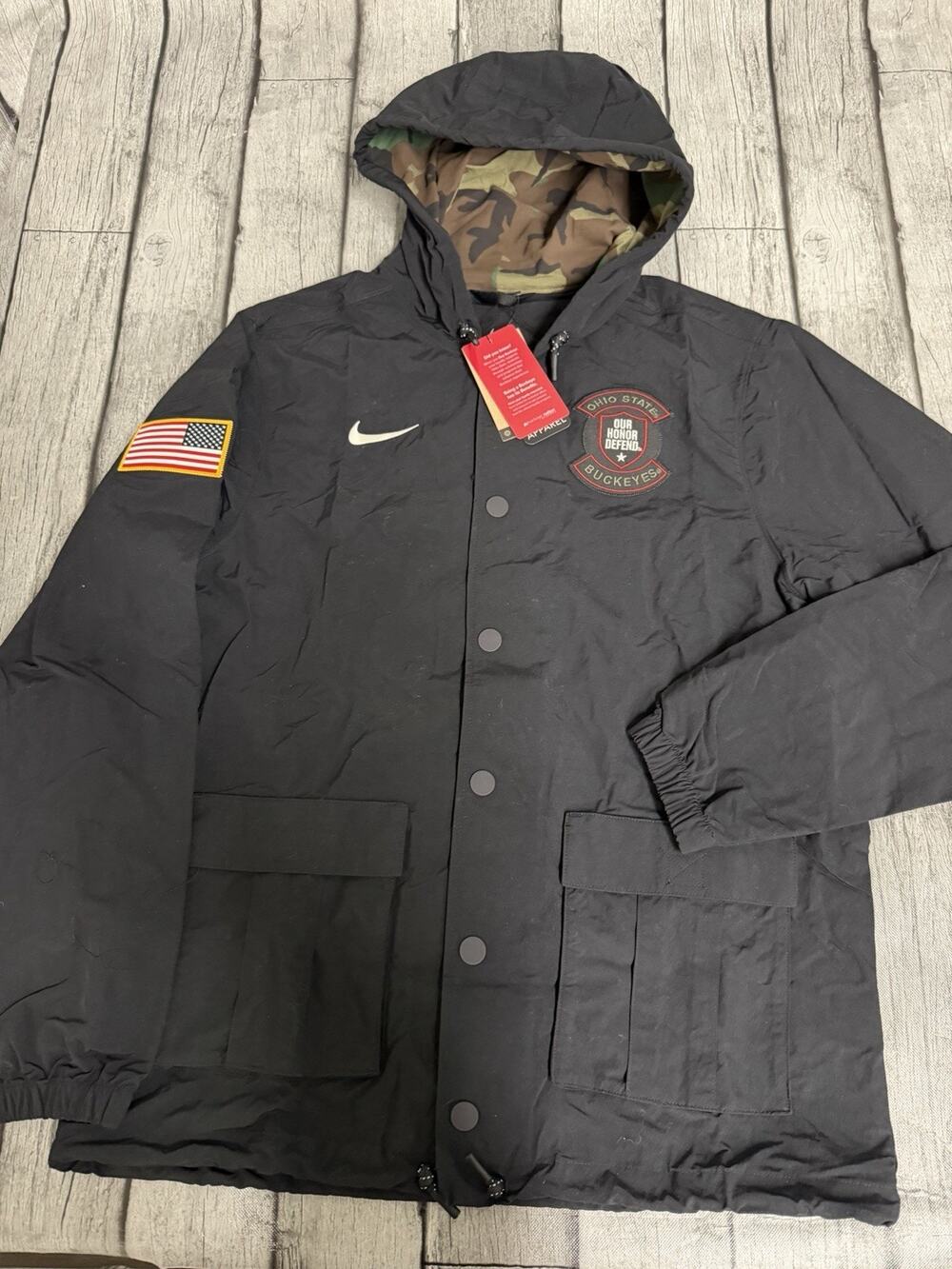 Men's Nike Ohio State Buckeyes NCAA Military Appreciation Full-Snap Jacket LG
